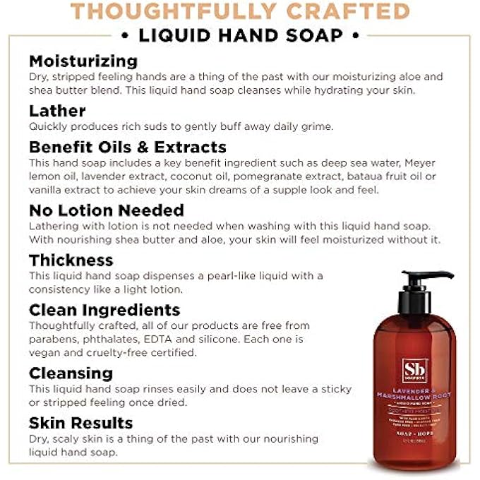 Soapbox LIQUID HAND SOAP, LAVENDER & MARSHMALLOW ROOT, MOISTURIZING HAND WASH FOR KITCHEN AND BATHROOM, 12 OUNCE PUMP BOTTLES (PACK OF 3) - Image 3
